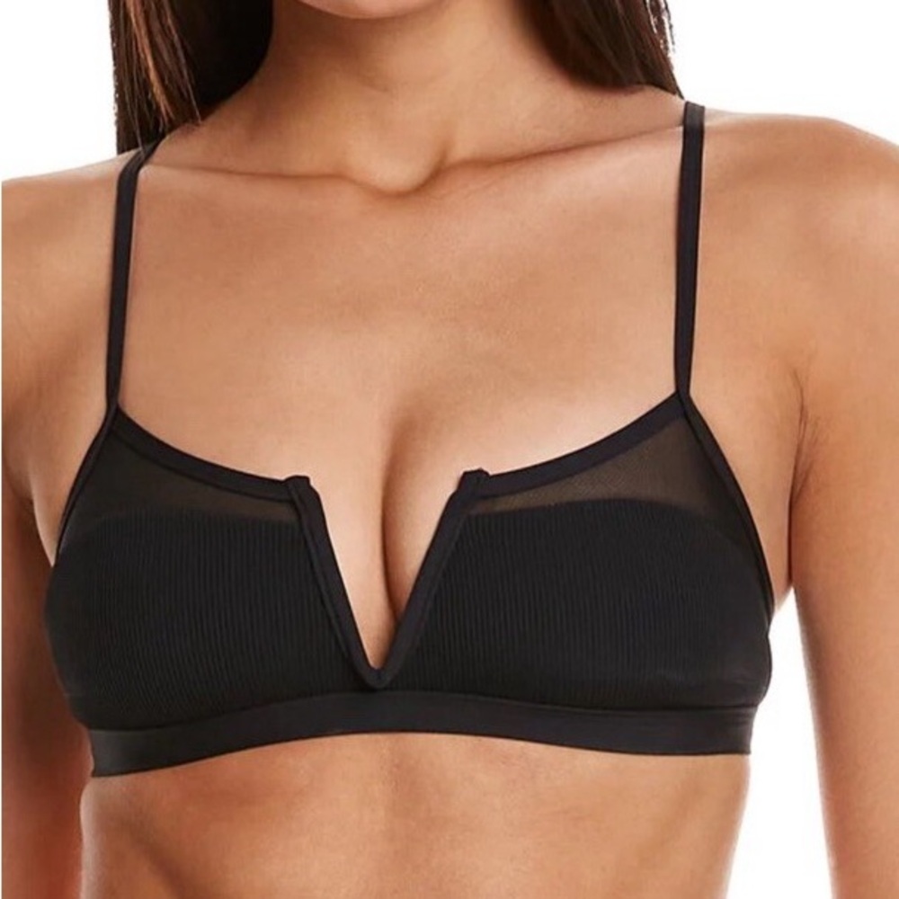 L*Space Black V-Neck Swim Top